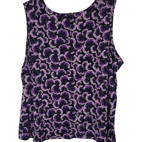 Catherine's Sleeveless Purple Floral Top Size 3xl - Picture 2 of 5